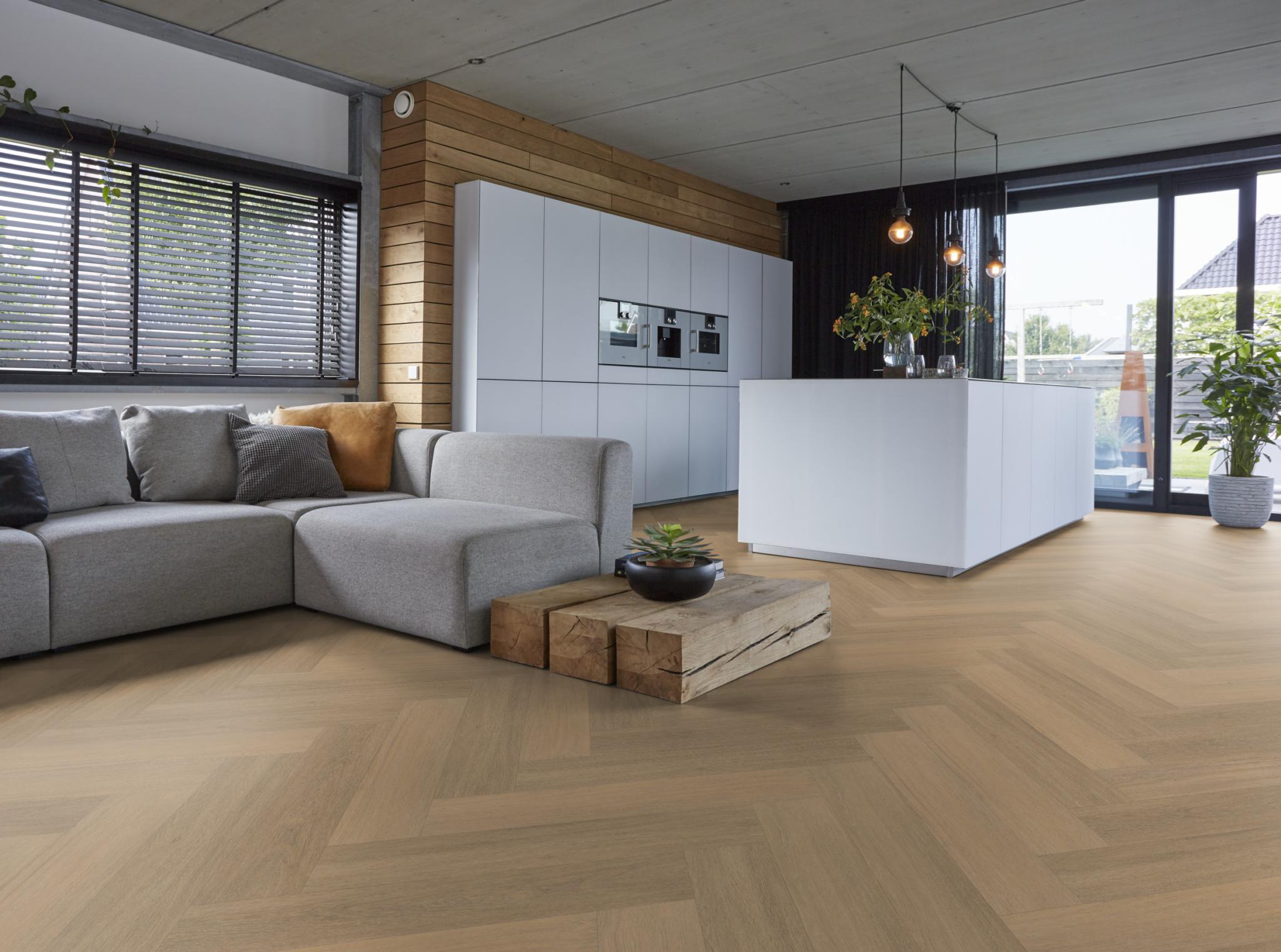 FloorLife YUP SUTTON HERRINGBONE DRYBACK WARM NATURAL