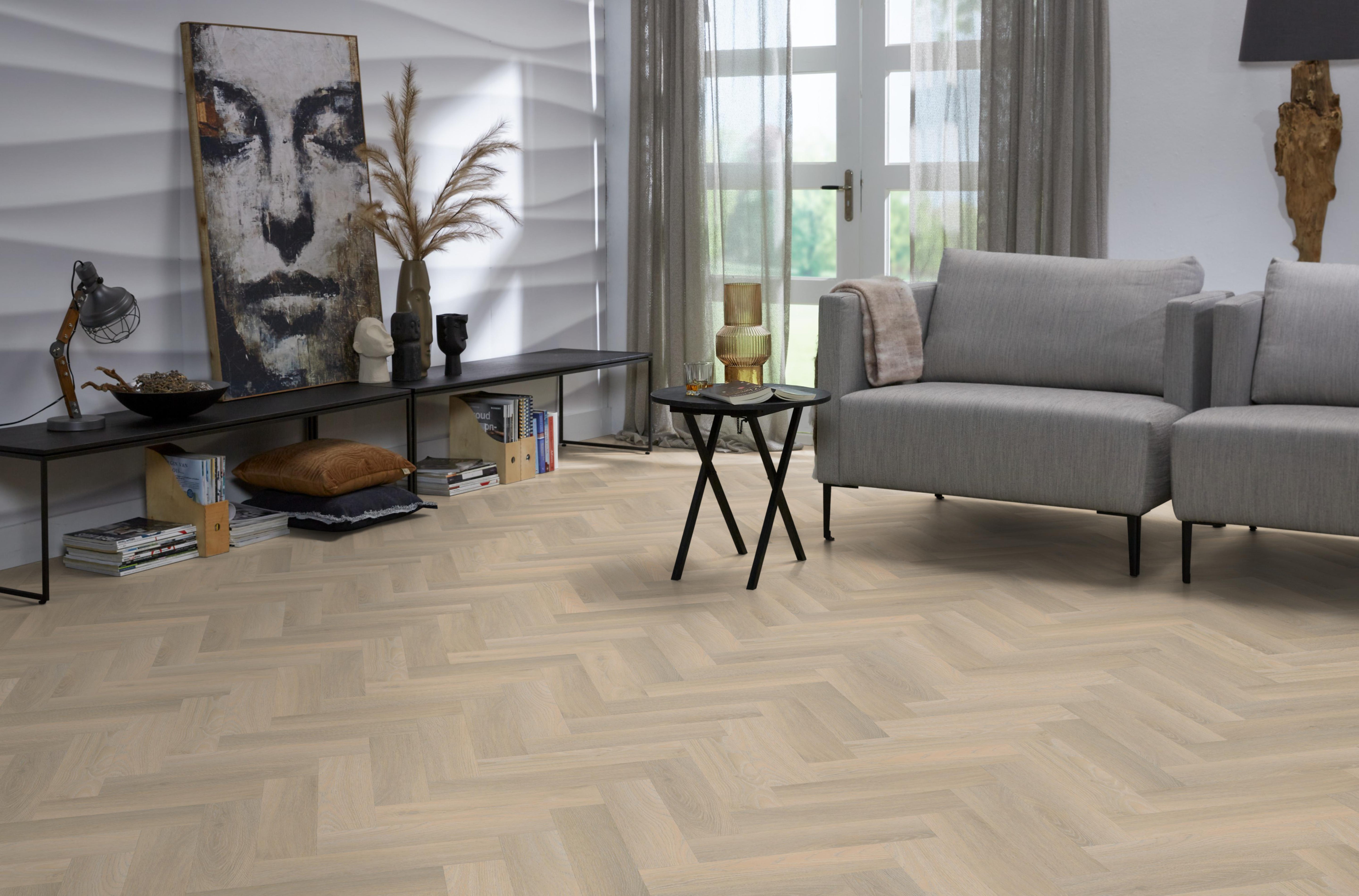 Floorlife YUP HERRINGBONE DRYBACK SMALL BEIGE
