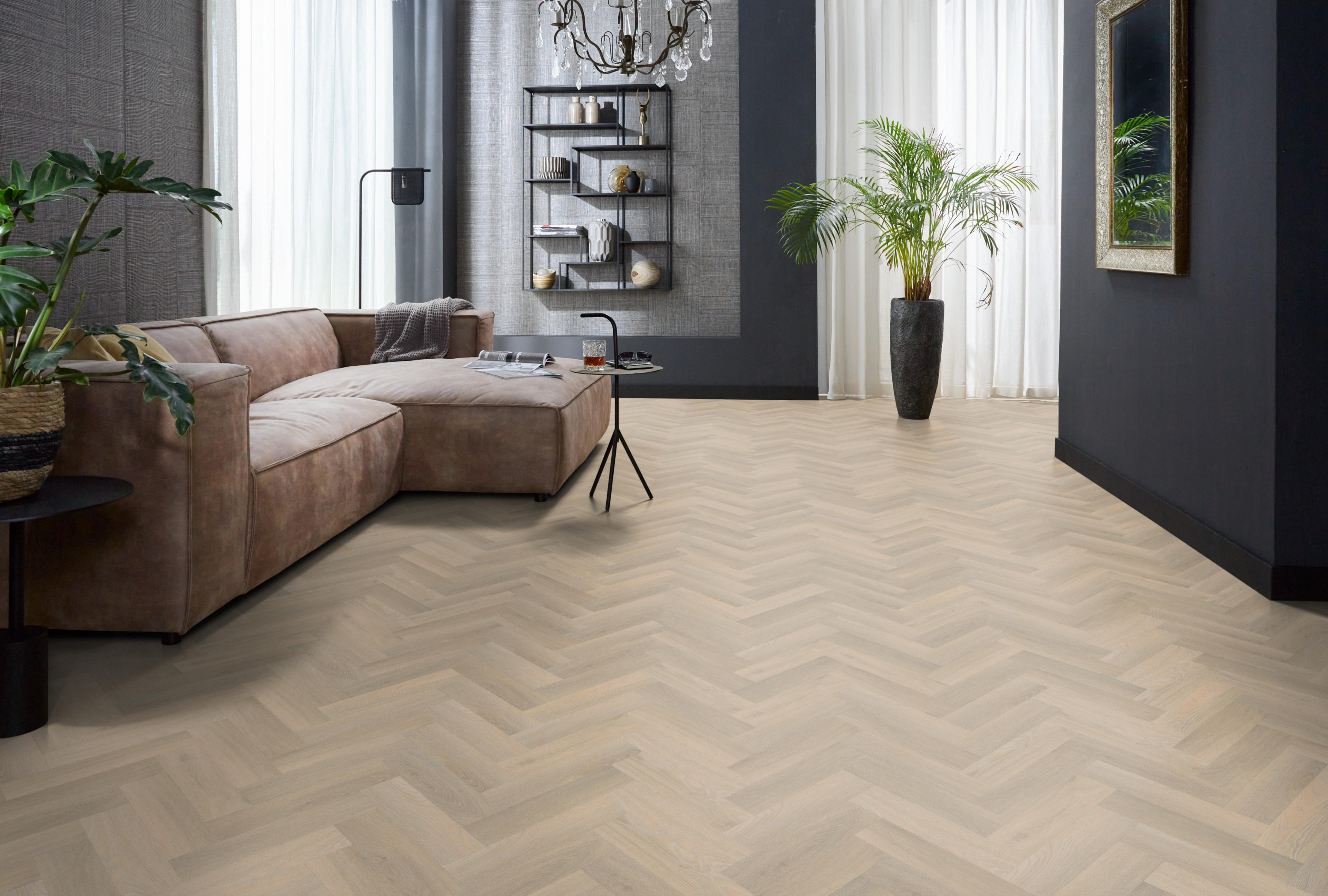 Floorlife YUP HERRINGBONE DRYBACK SMALL BEIGE