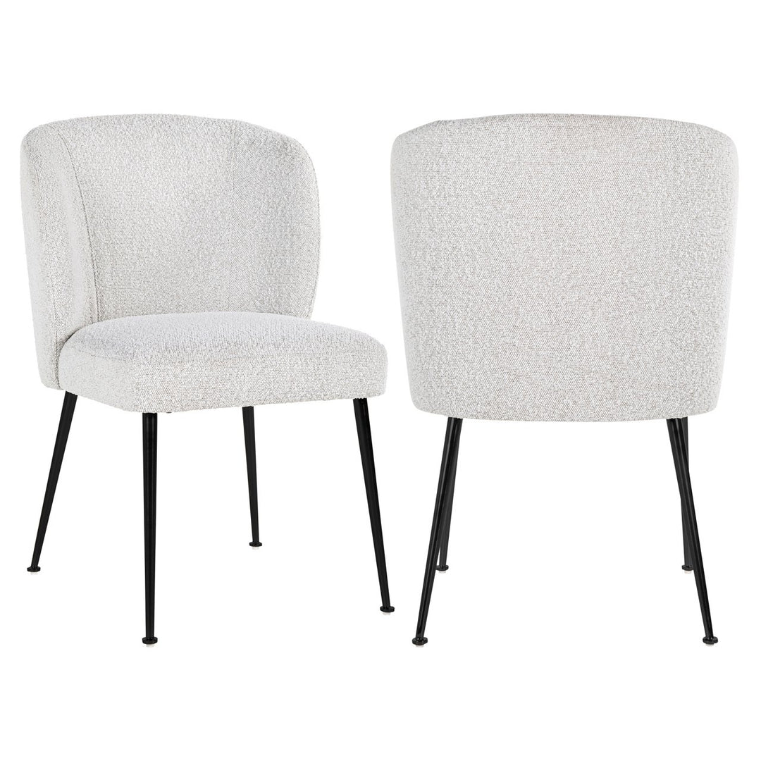 Eetkamerstoel Fallon white bouclé