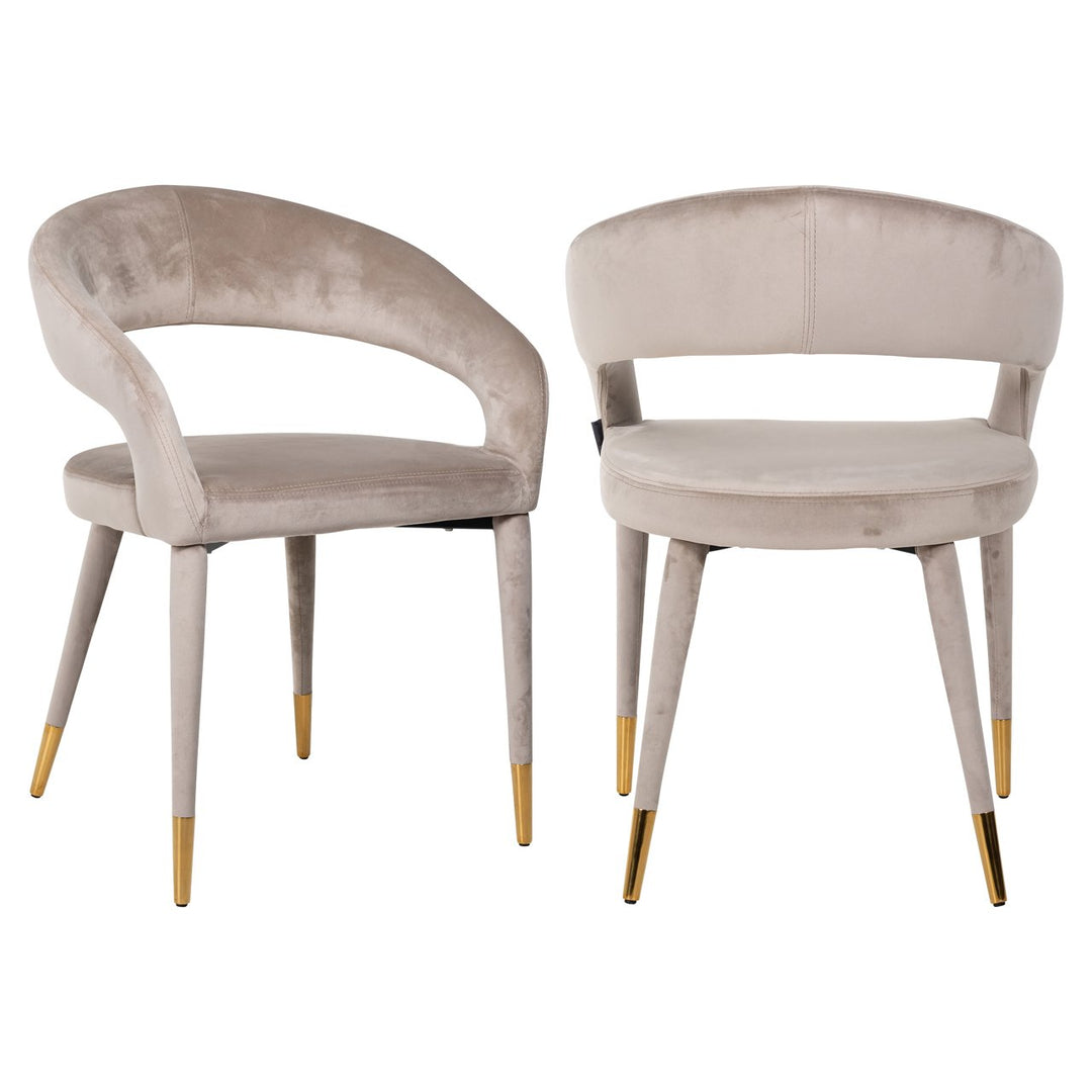 Eetkamerstoel Gia khaki velvet fire retardant