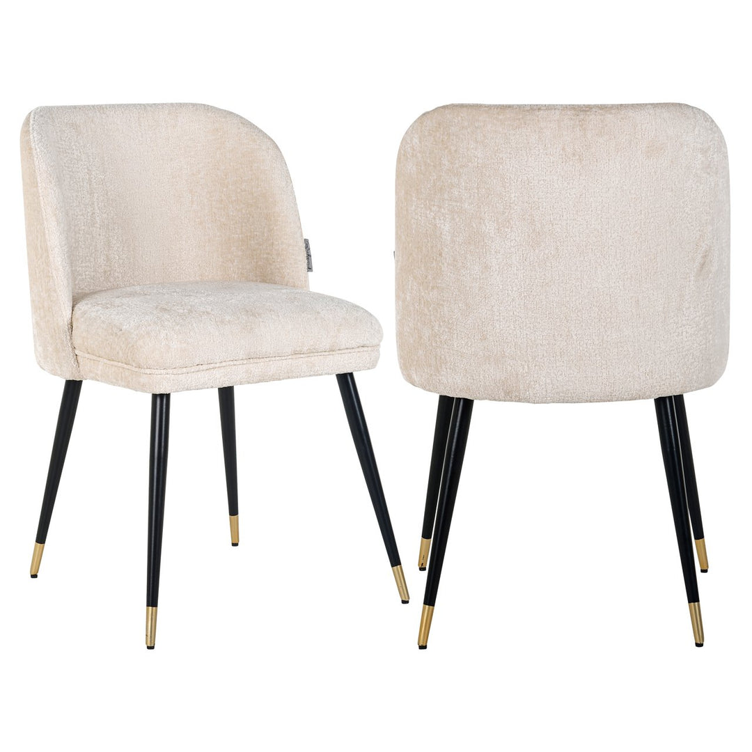 Eetkamerstoel Alicia FR white chenille fire retardant