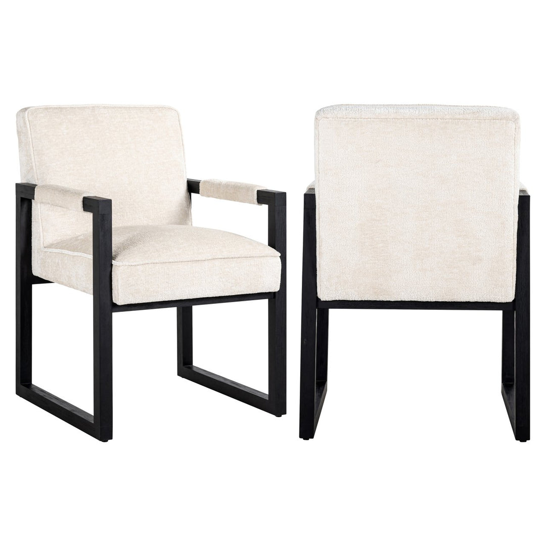 Eetkamerstoel Beck white chenille