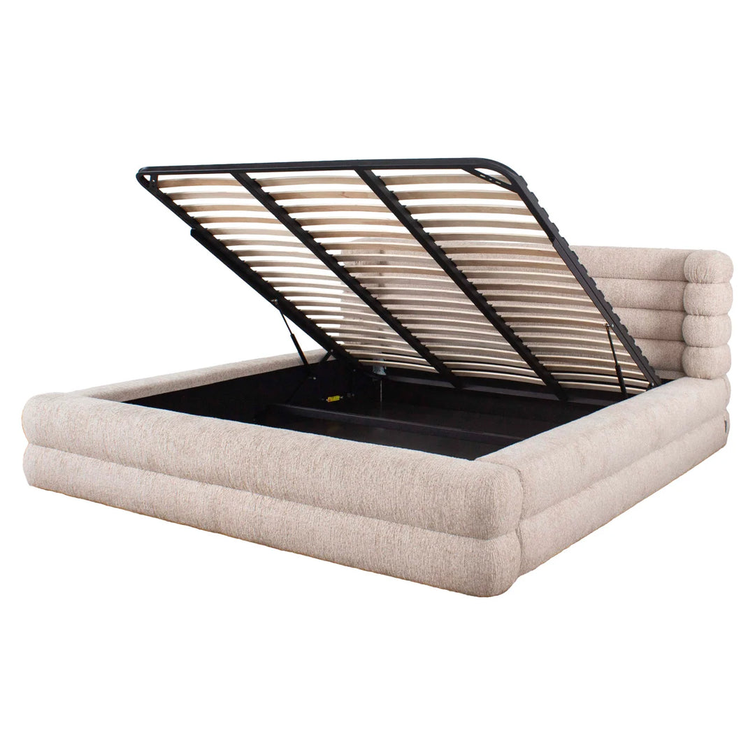 Bed Obidis natural linear 180x210 (mattress size (excl.) with storage