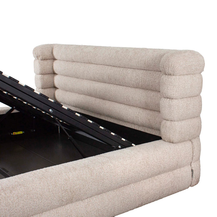 Bed Obidis natural linear 180x210 (mattress size (excl.) with storage