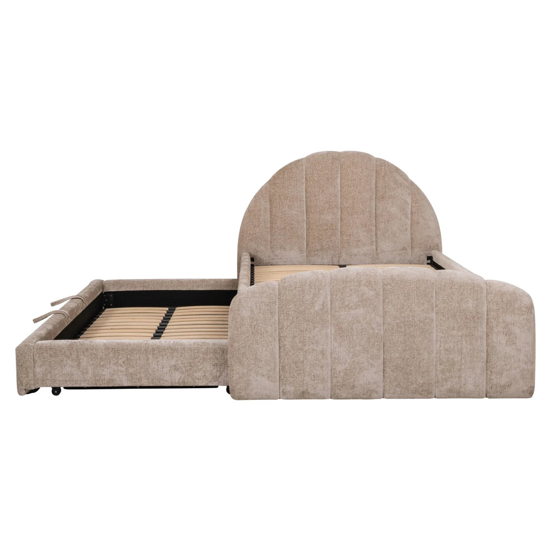 Bed Pixie clay chenille 120x200 with pull-out bed