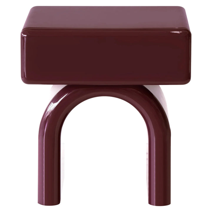 Nachtkastje Bennet burgundy 1-drawer