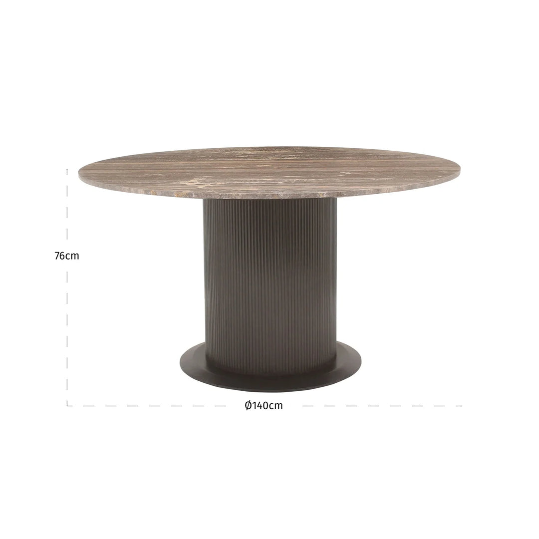 Eettafel Russo ash brown 140Ø