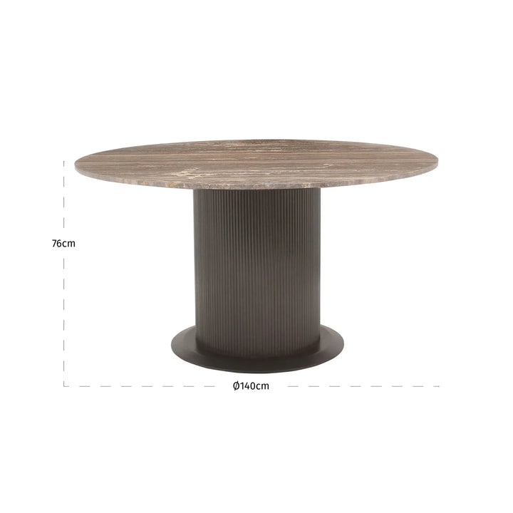 Eettafel Russo ash brown 140Ø