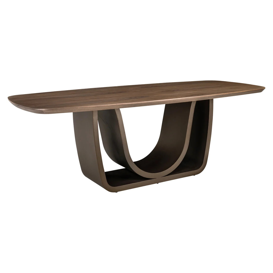 Eettafel Windsor walnut 230 brass base