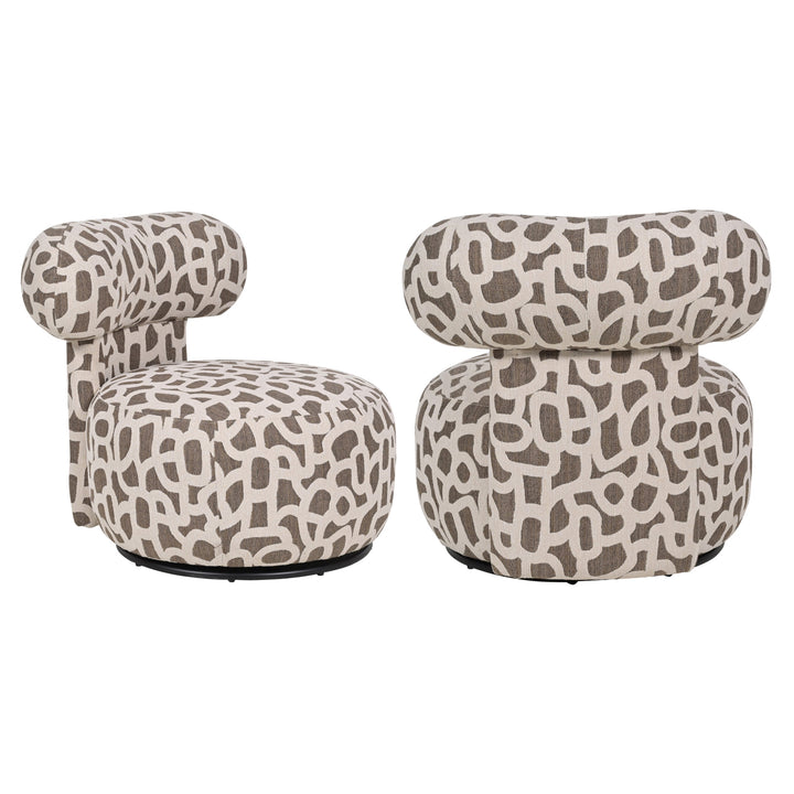 Lounge stoel Kaya weave brown swivel