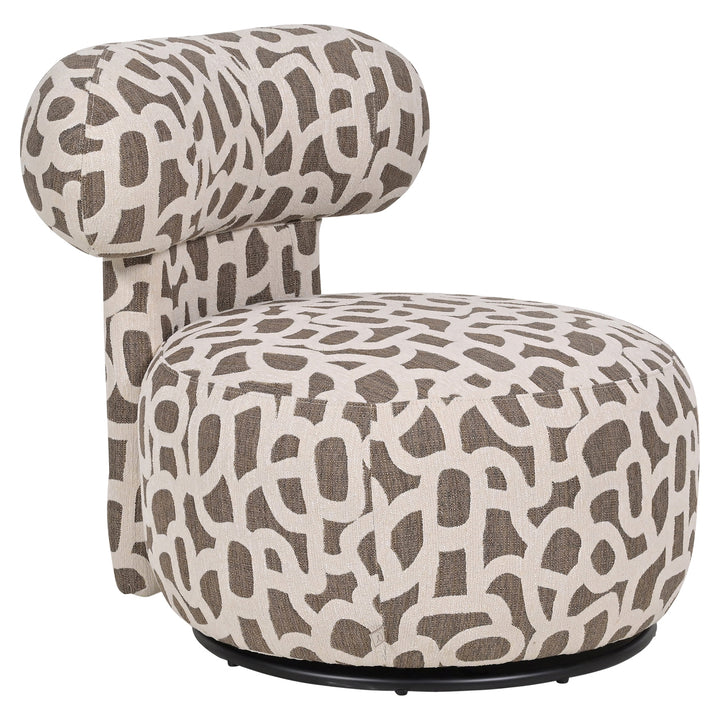 Lounge stoel Kaya weave brown swivel