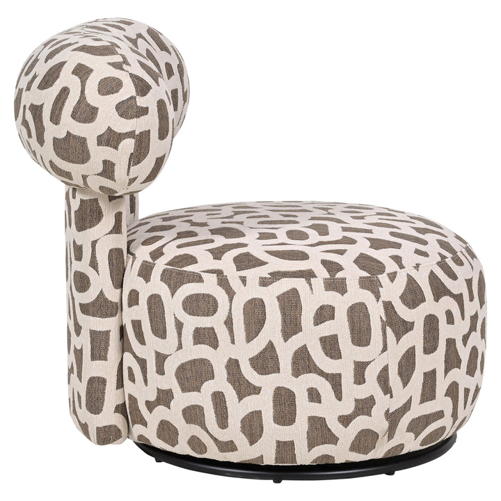 Lounge stoel Kaya weave brown swivel