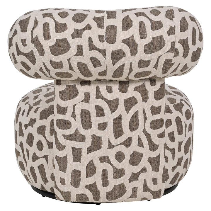 Lounge stoel Kaya weave brown swivel
