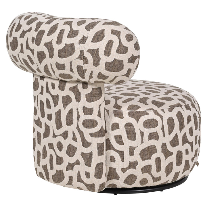 Lounge stoel Kaya weave brown swivel