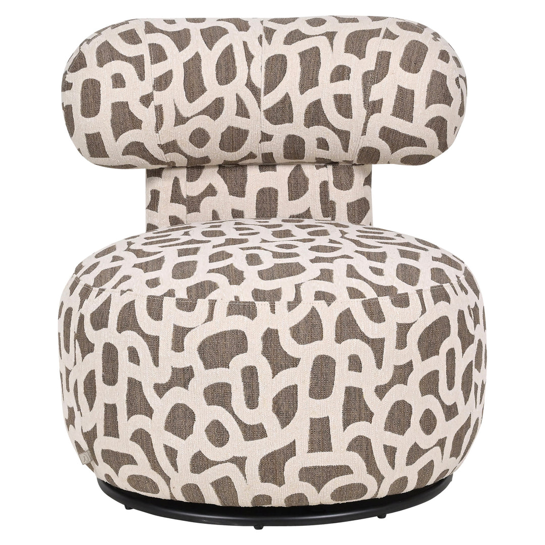 Lounge stoel Kaya weave brown swivel