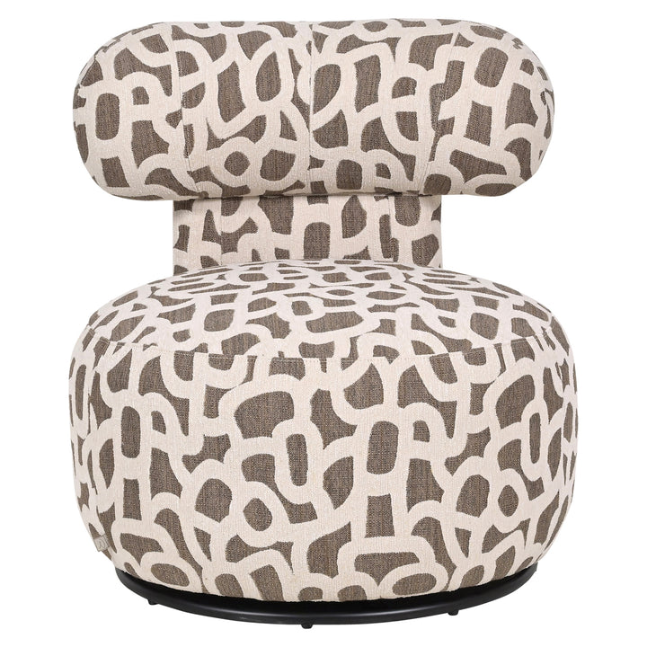 Lounge stoel Kaya weave brown swivel