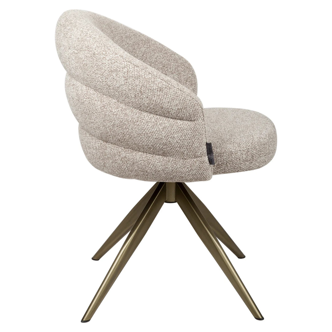 Eetkamerstoel Zendaya cayenne brown swivel fire retardant