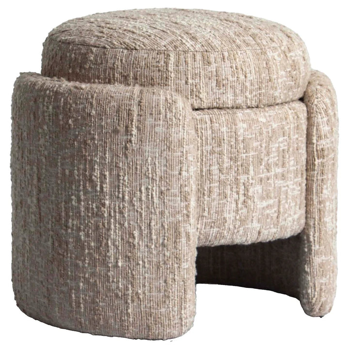 Poef & Voetenbank Cupid beige angora with storage