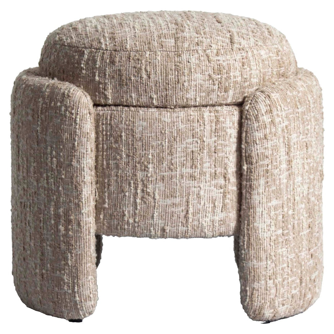Poef & Voetenbank Cupid beige angora with storage