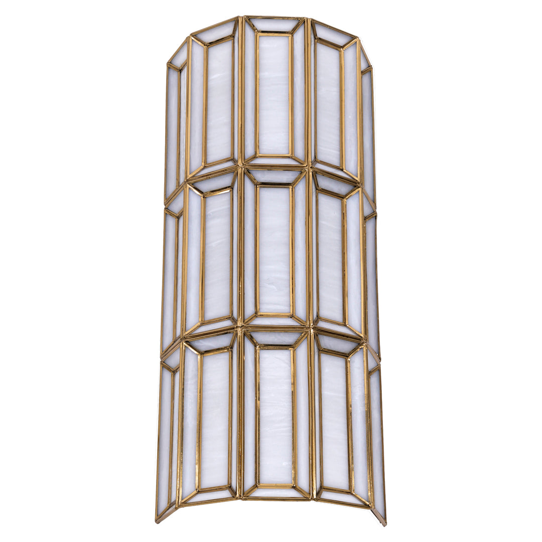 Wandlamp Opal brass antique