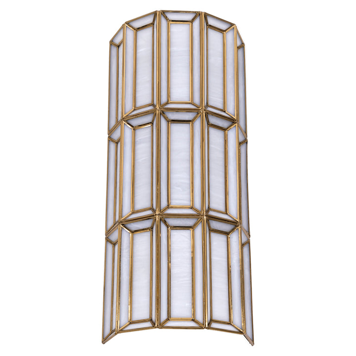 Wandlamp Opal brass antique