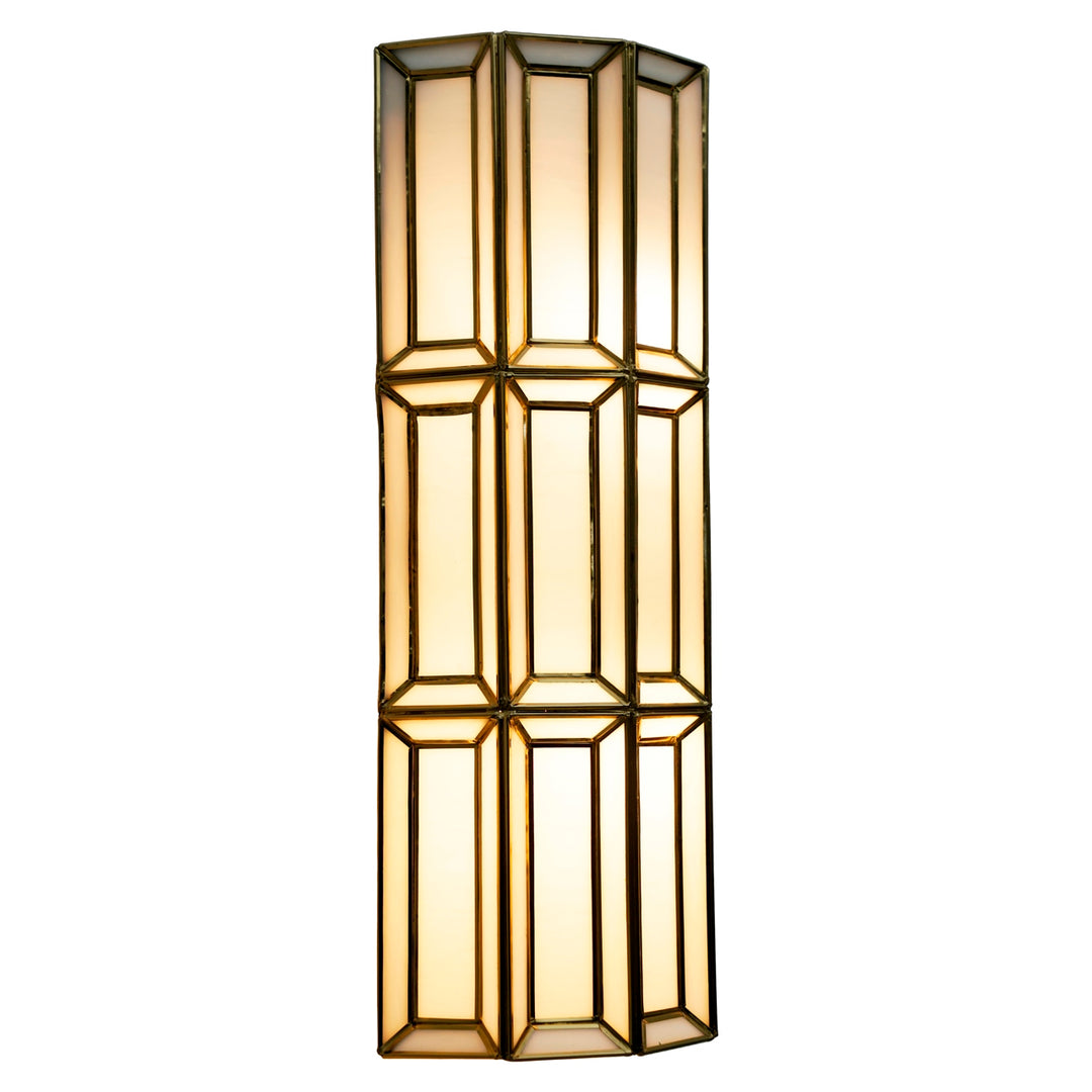 Wandlamp Opal brass antique