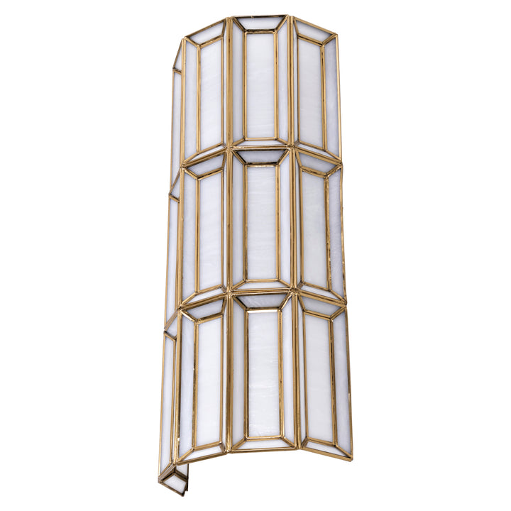 Wandlamp Opal brass antique