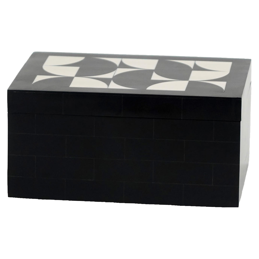 Opbergdoos Rae black/white (Set of 2)