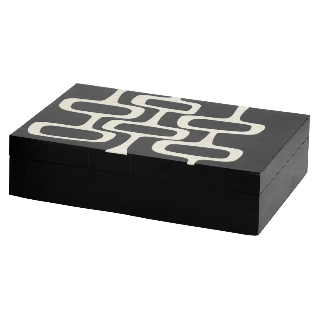 Opbergdoos Lux black/white (Set of 2)