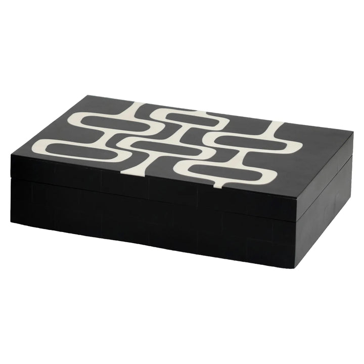 Opbergdoos Lux black/white (Set of 2)