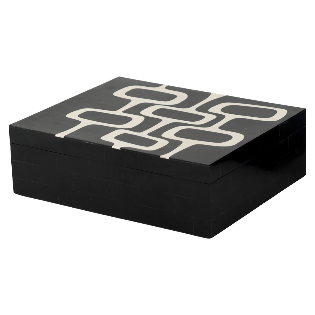 Opbergdoos Lux black/white (Set of 2)