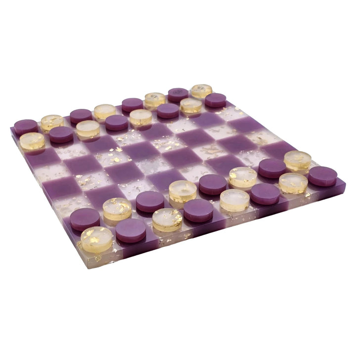 Decoratief spel Violet purple checkers set