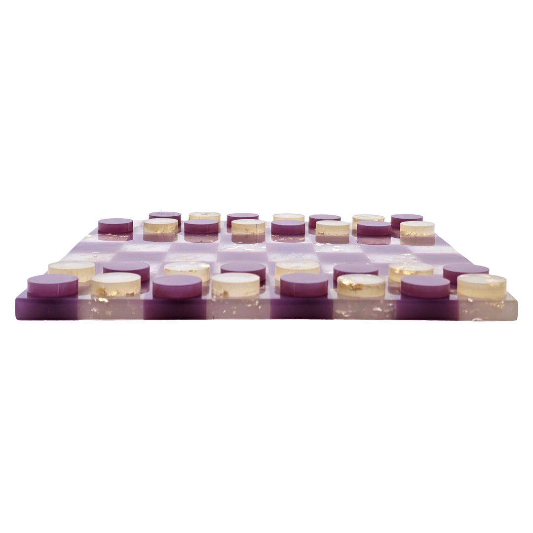 Decoratief spel Violet purple checkers set