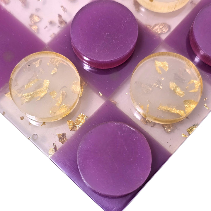 Decoratief spel Violet purple checkers set