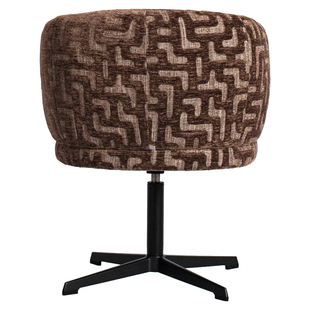 Eetkamerstoel Dinan brown labyrinth fire retardant swivel