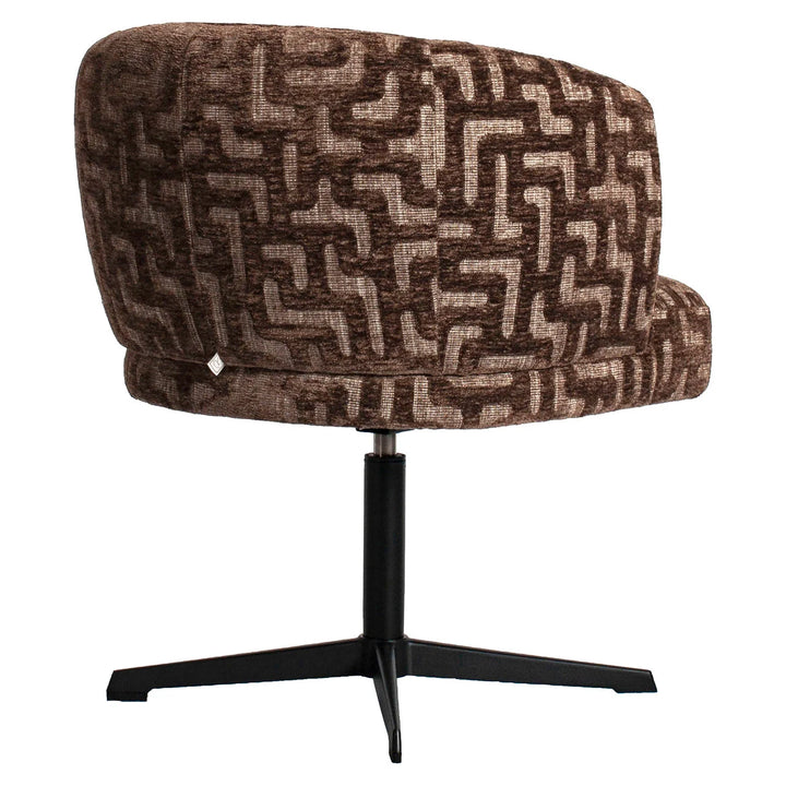 Eetkamerstoel Dinan brown labyrinth fire retardant swivel