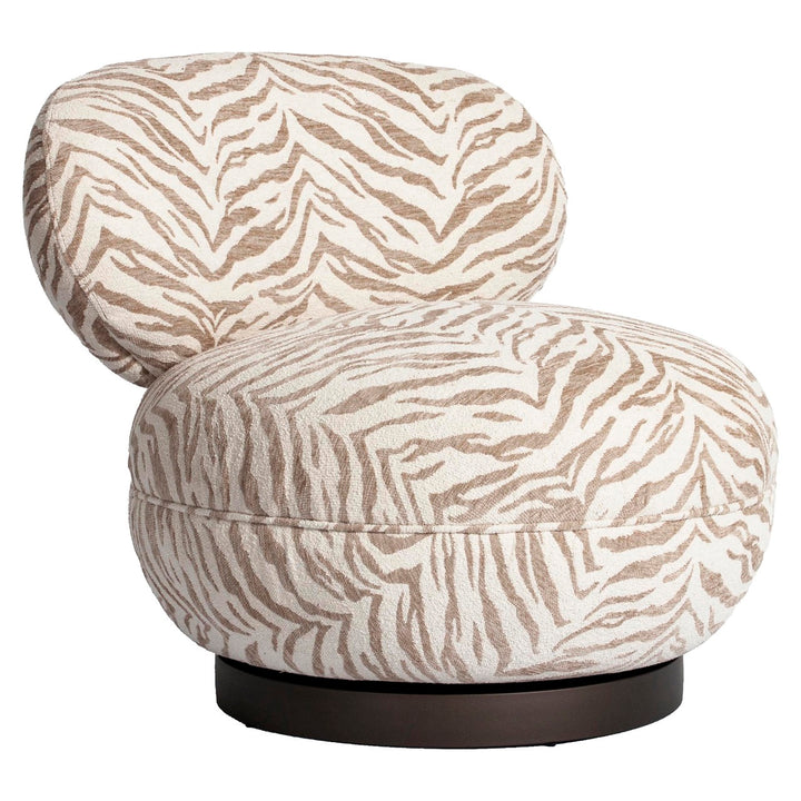 Lounge stoel Jace beige tiger swivel