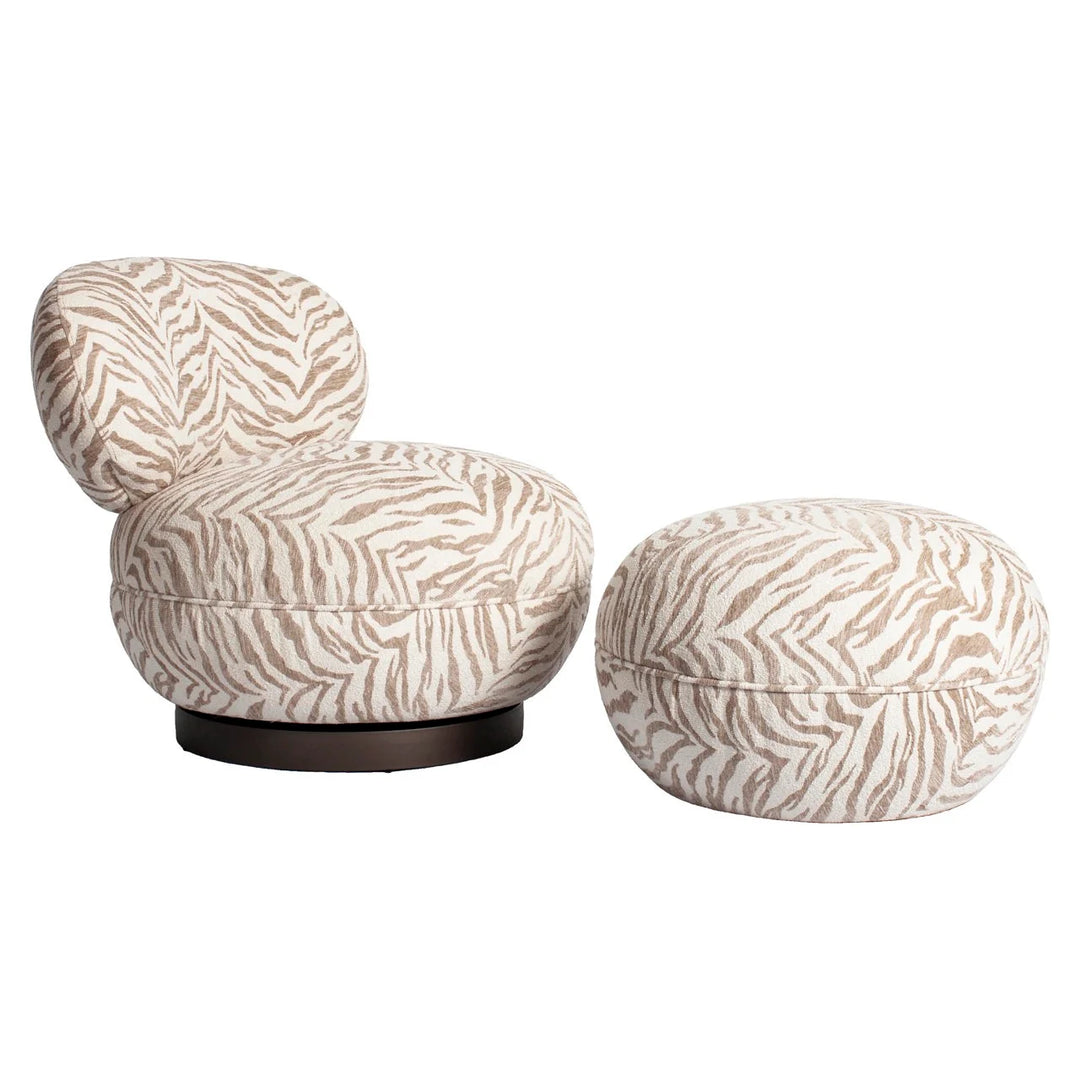 Poef & Voetenbank Jace beige tiger