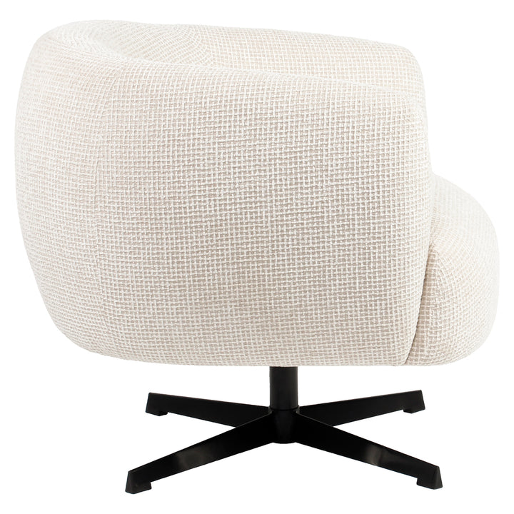 Lounge stoel Estelle beige blockweave swivel
