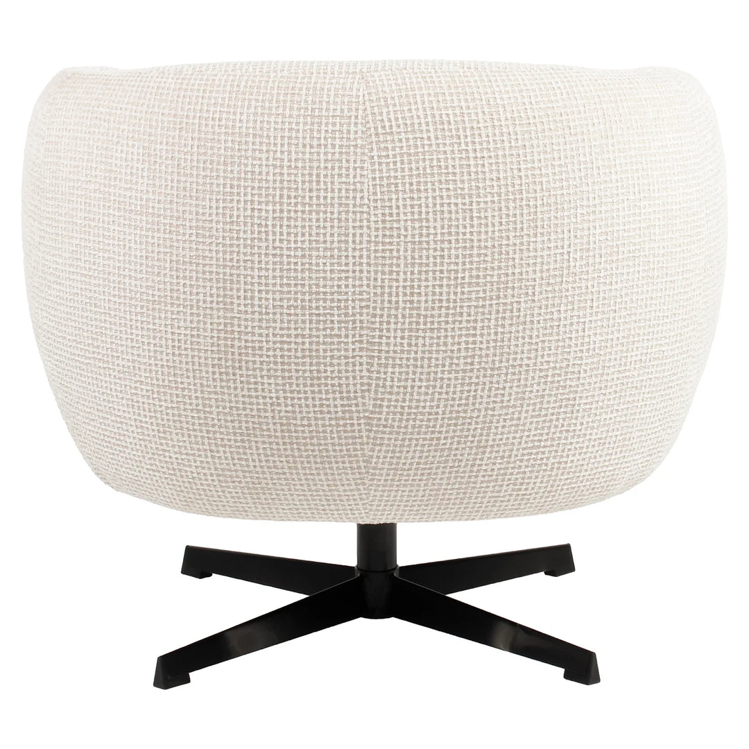 Lounge stoel Estelle beige blockweave swivel