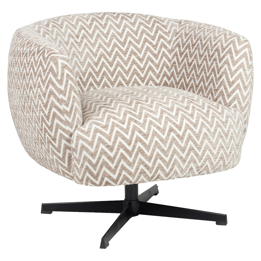 Lounge stoel Estelle sand chevron swivel