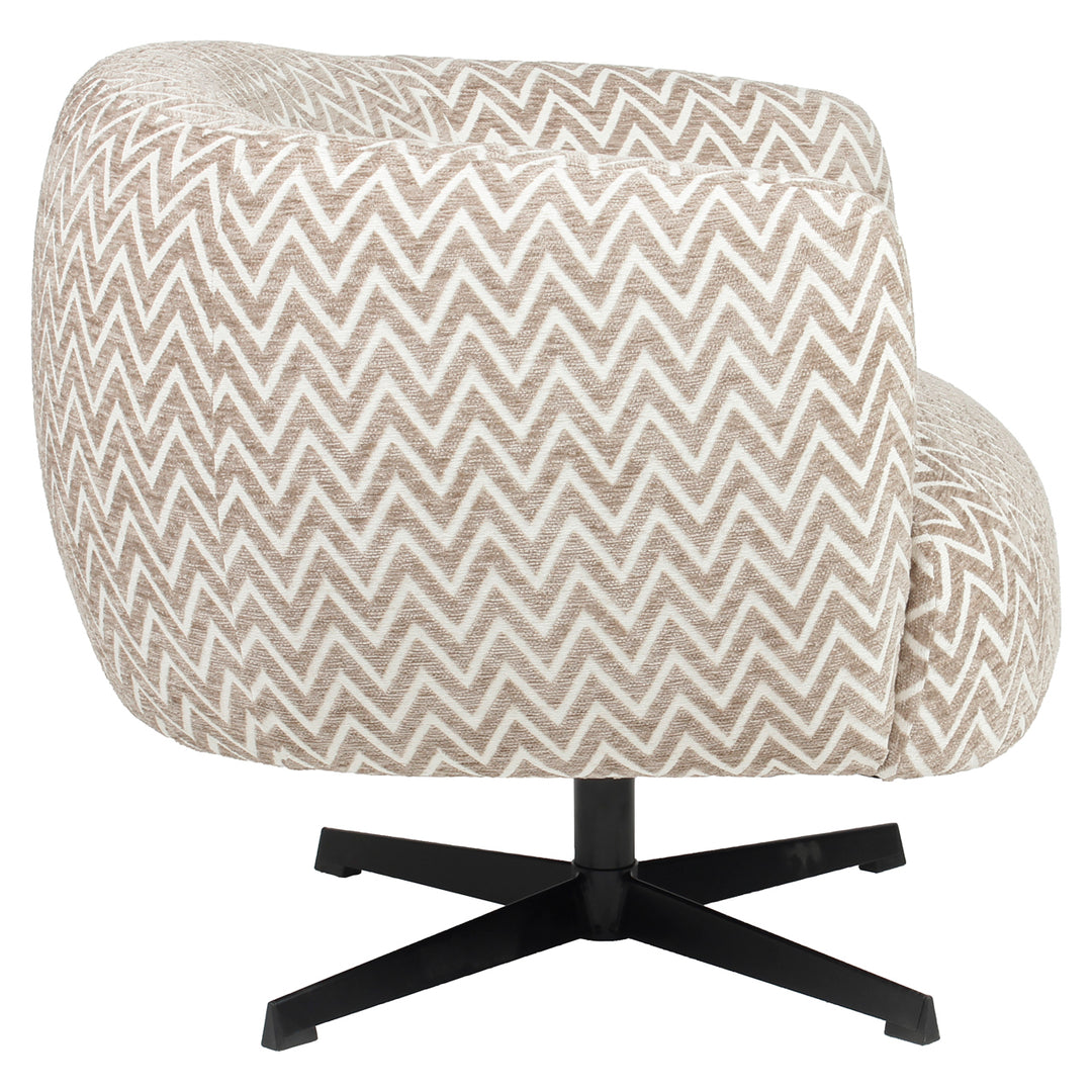 Lounge stoel Estelle sand chevron swivel