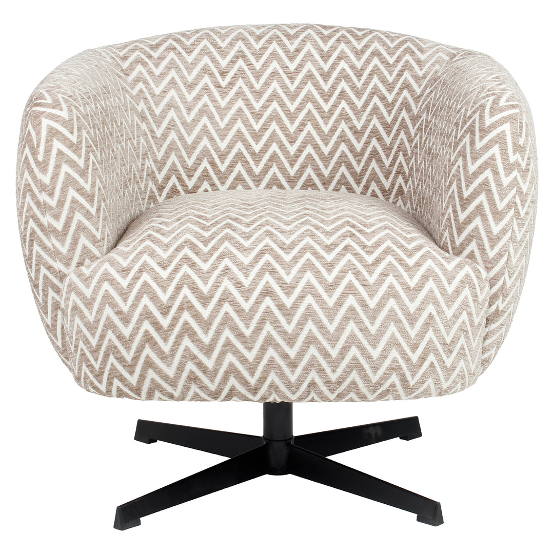 Lounge stoel Estelle sand chevron swivel