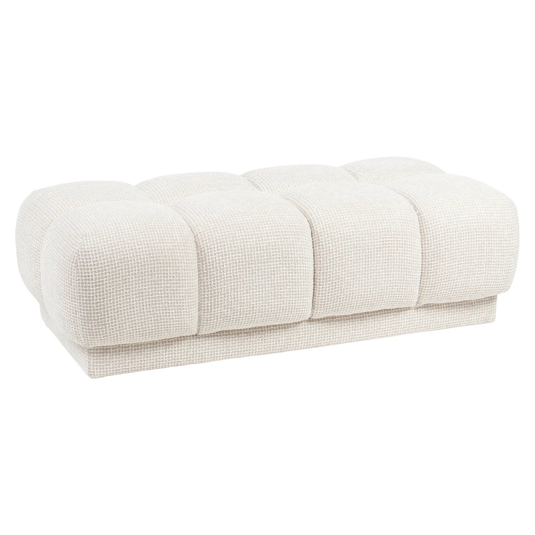 Poef & Voetenbank Noah beige blockweave