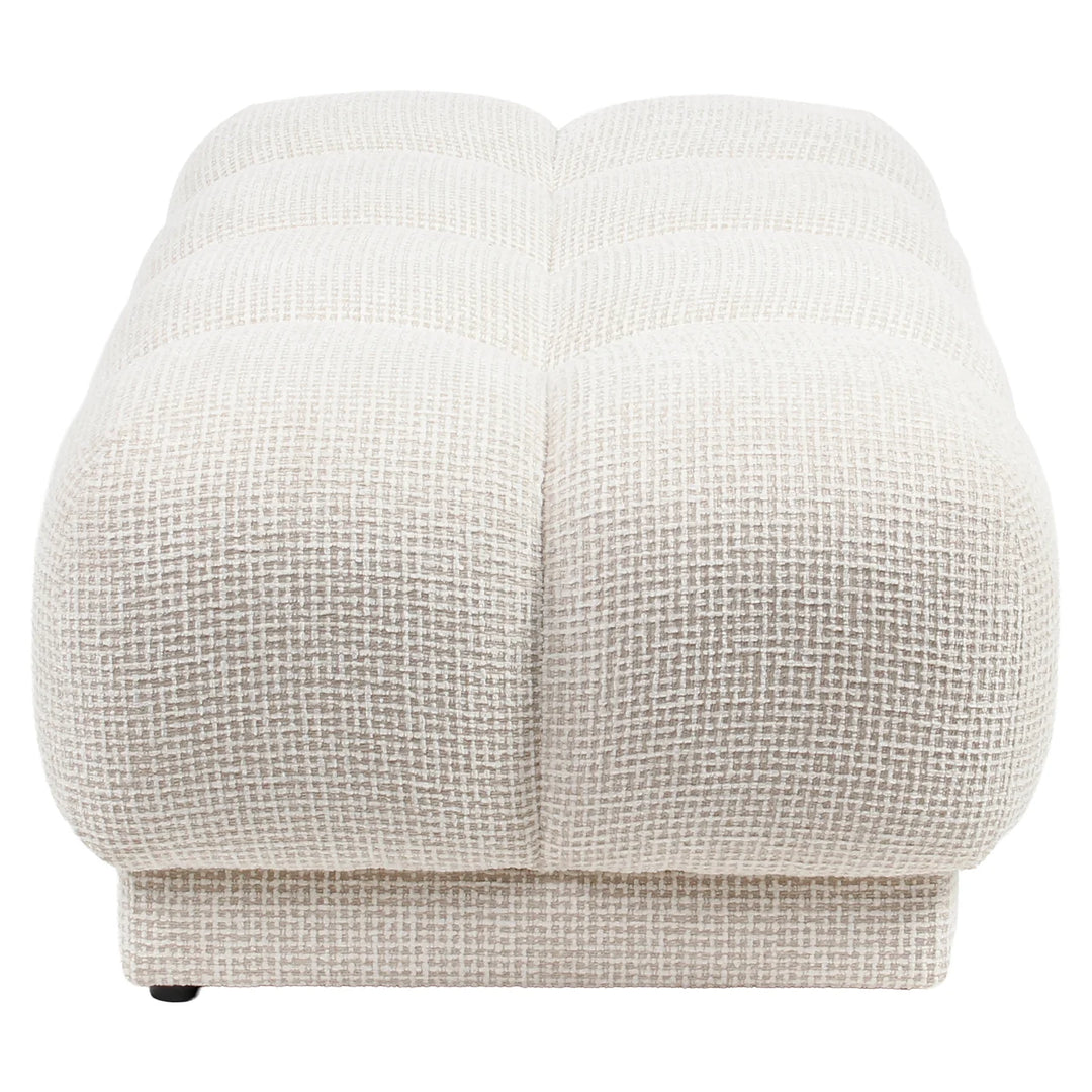 Poef & Voetenbank Noah beige blockweave
