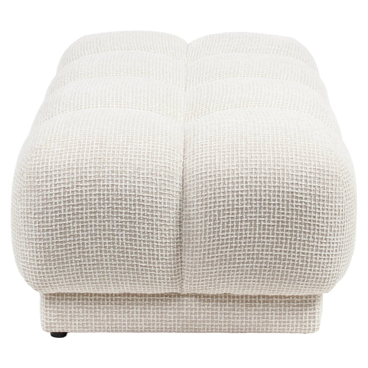 Poef & Voetenbank Noah beige blockweave