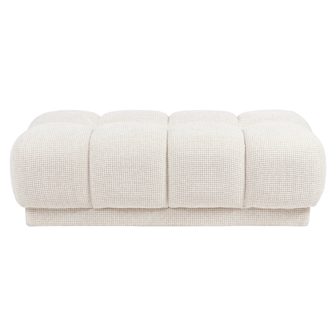 Poef & Voetenbank Noah beige blockweave