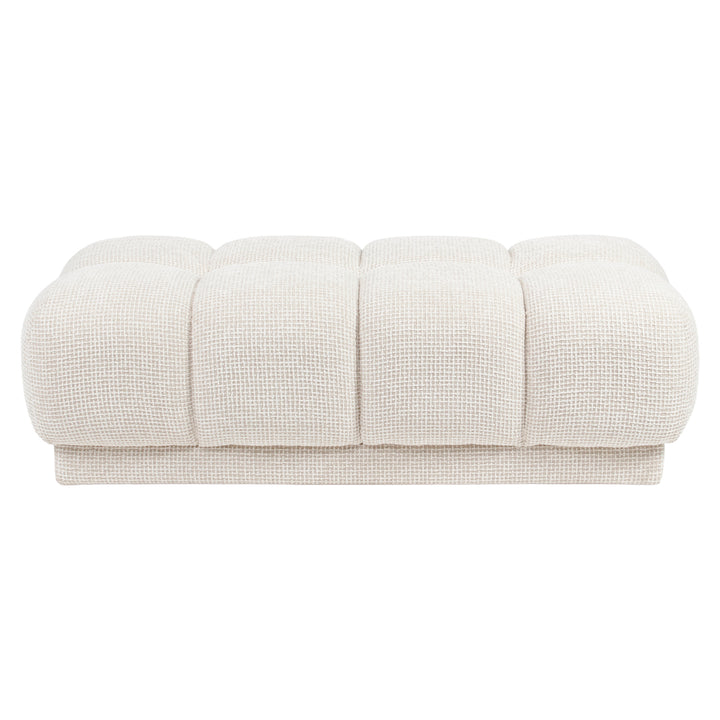 Poef & Voetenbank Noah beige blockweave