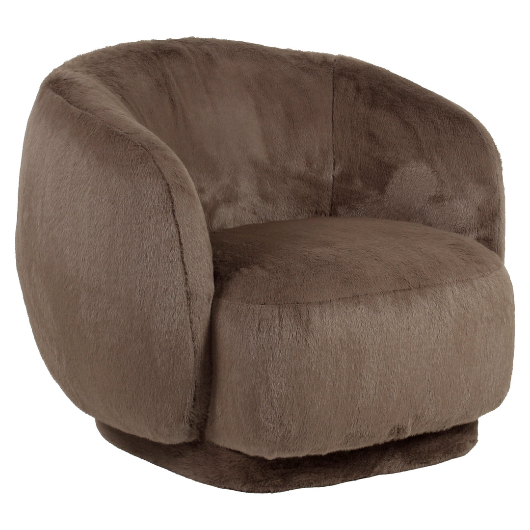Lounge stoel Negreslo brown fluffy swivel